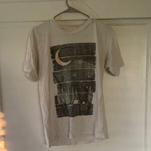 American Apparel Cream Tee with Night Scene Graphic